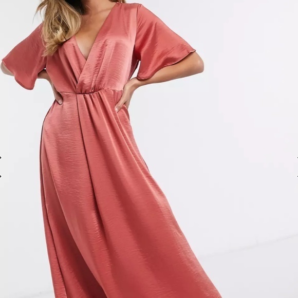 VILA Dresses & Skirts - Asos satin dress in rust NWT